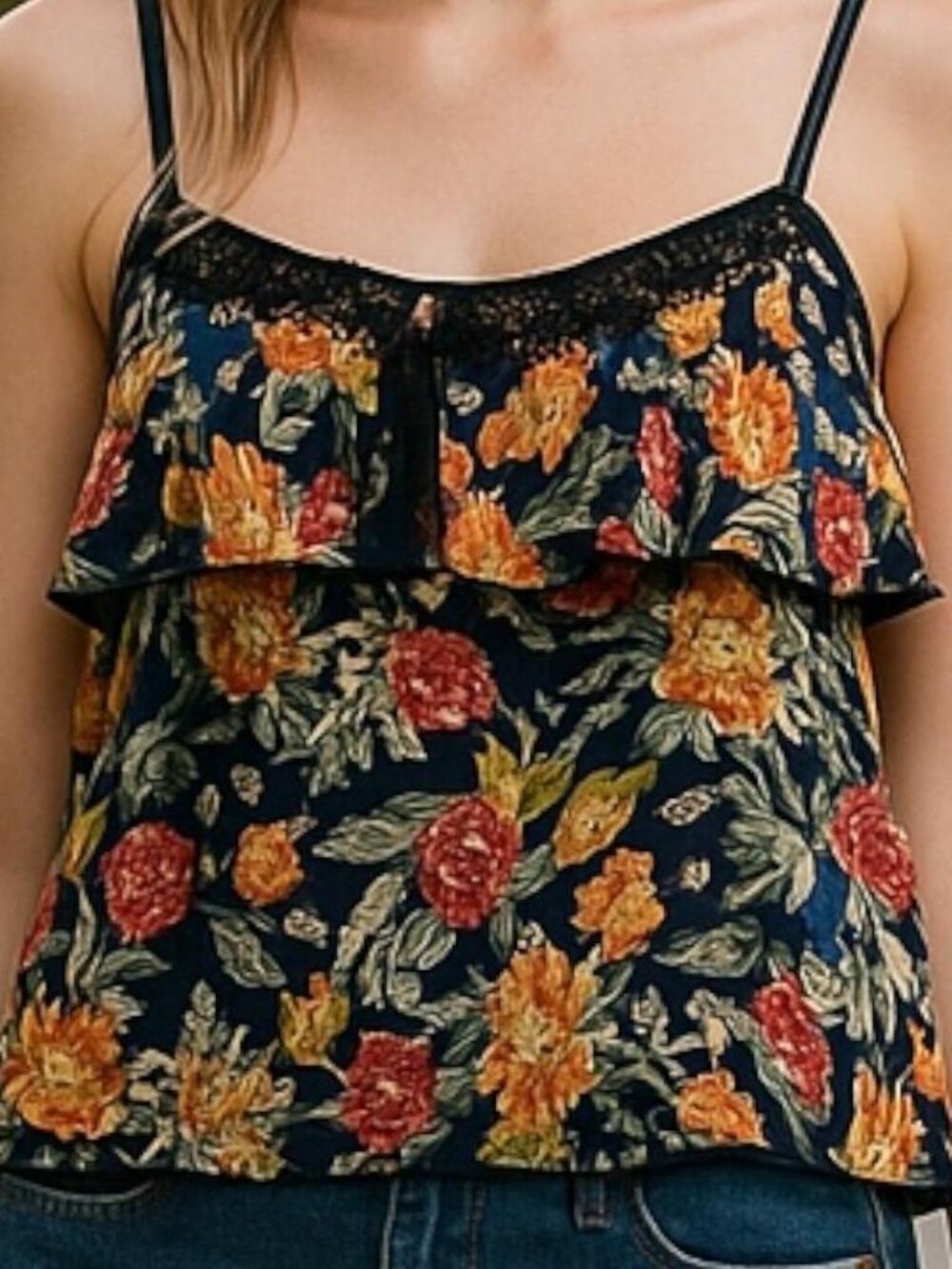 Band of Gypsies Moissanite Floral Lace Babydoll Cami S